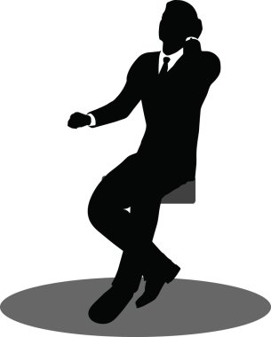 iş adamları telefon oturma siluet