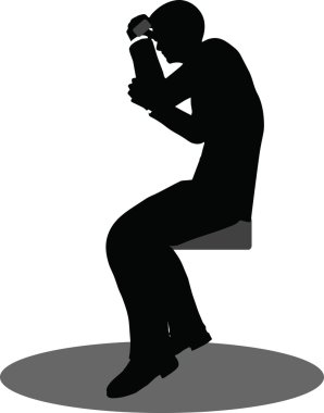 iş adamları telefon oturma siluet