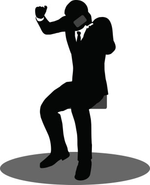 iş adamları telefon oturma siluet