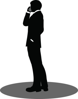 iş adamları telefon ayakta siluet