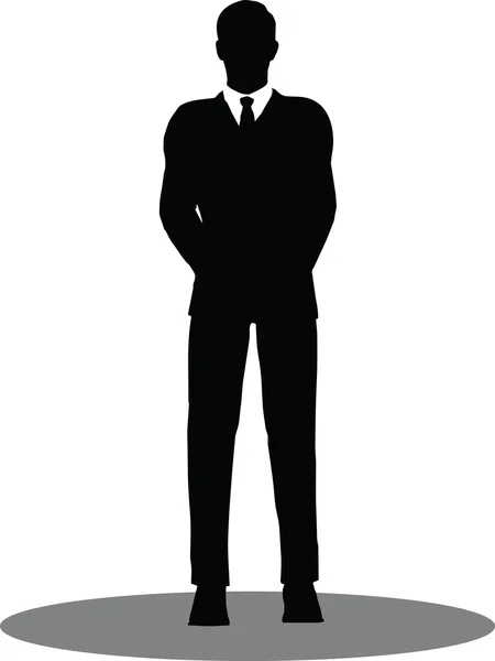 Business people standing silhouette — Stock Vector