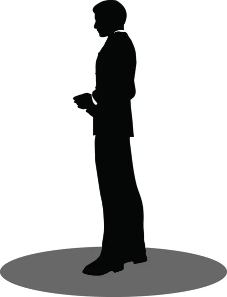 Business people standing silhouette — Stock Vector