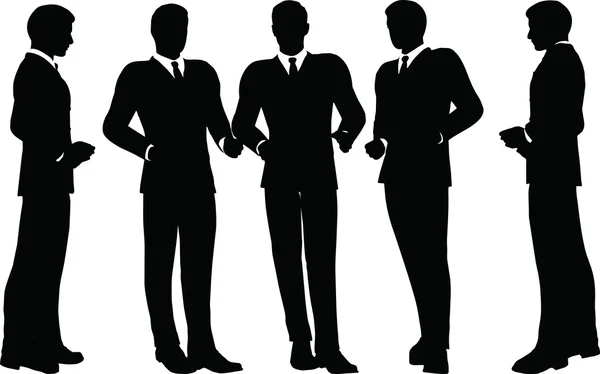 Business people standing silhouette — Stock Vector