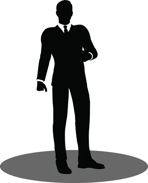 Hommes d'affaires debout silhouette — Image vectorielle