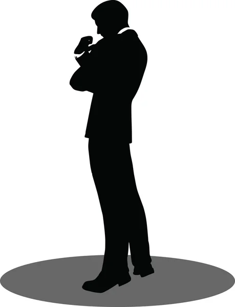 Uomini d'affari in piedi silhouette — Vettoriale Stock