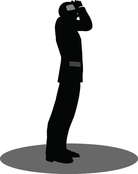 Business people on phone standing silhouette — Stock Vector