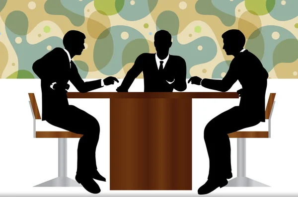 Geschäftsleute treffen sich im Sitzen — Stockvektor