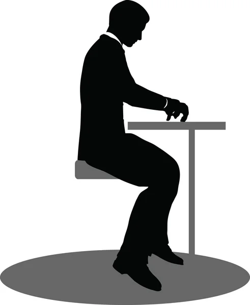 Gens d'affaires réunion assis silhouette — Image vectorielle