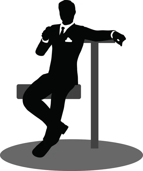 ビジネスの人々 が座っているシルエットの会議 — ストックベクタ