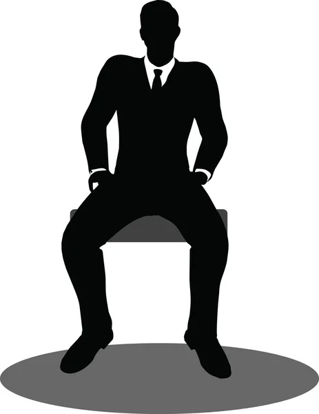 Business people meeting sitting silhouette — Stock Vector