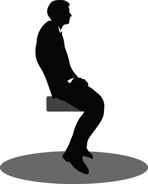 Gens d'affaires réunion assis silhouette — Image vectorielle