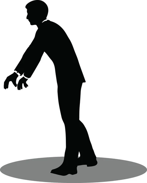 Business people meeting standing silhouette — Stock Vector