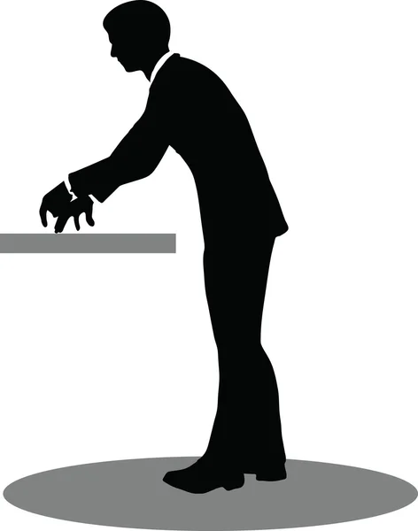 Business people meeting standing silhouette — Stock Vector