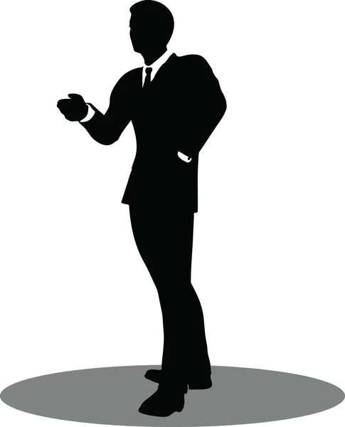 Business people meeting standing silhouette — Stock Vector