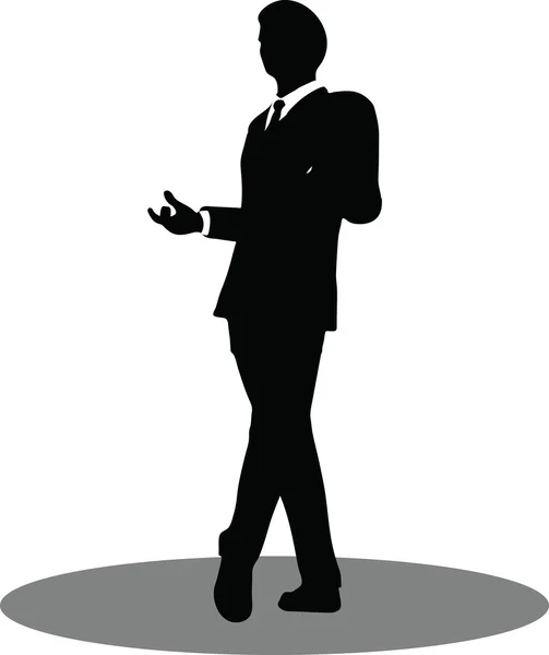 Business people meeting standing silhouette — Stock Vector