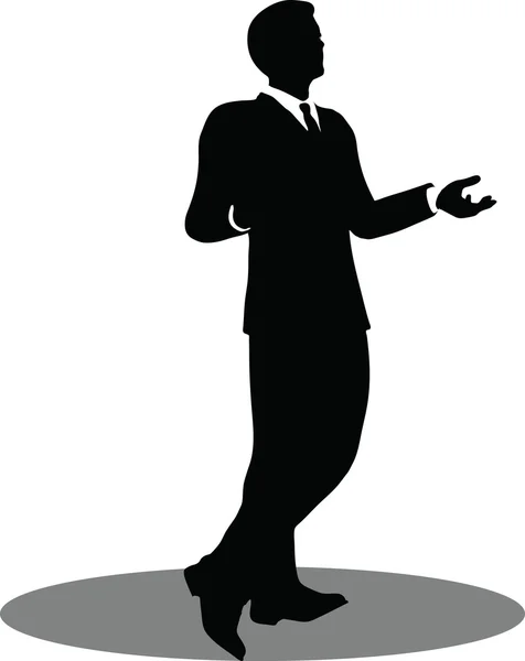 Business people meeting standing silhouette — Stock Vector