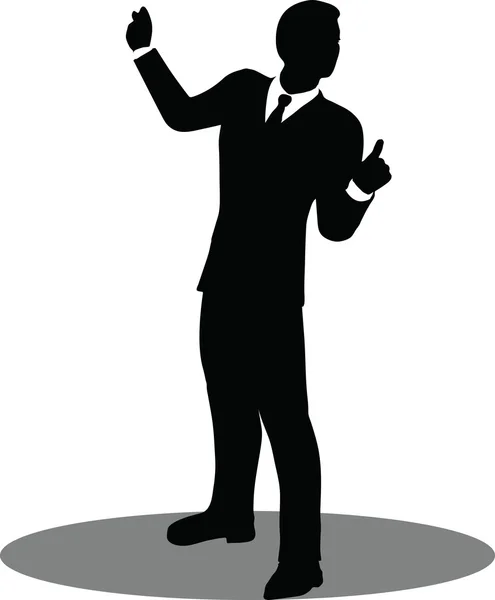 Business people meeting standing silhouette — Stock Vector