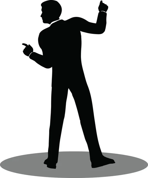 Business people meeting standing silhouette — Stock Vector