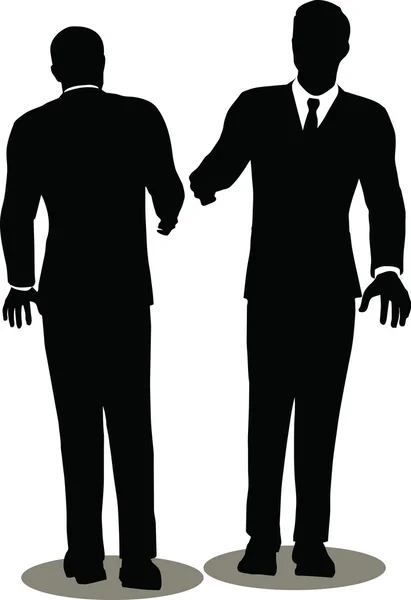 Poignée de main d'affaires silhouette — Image vectorielle
