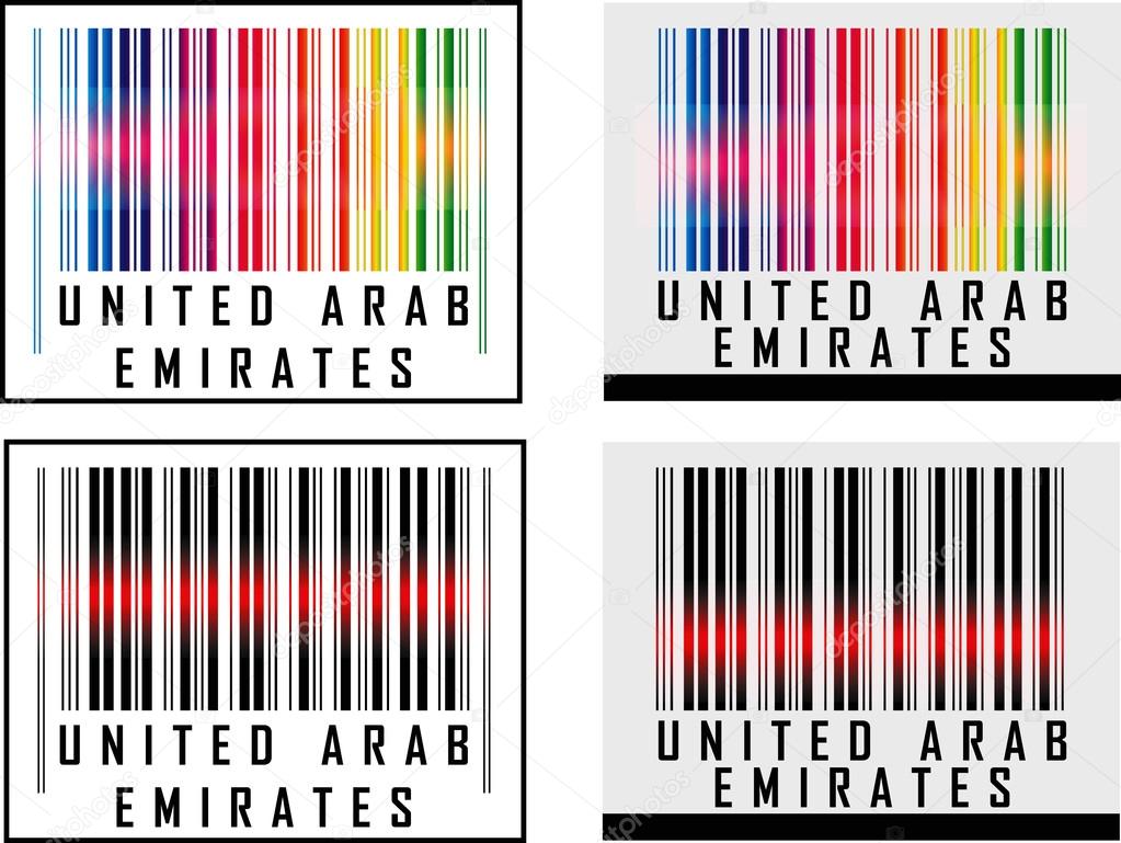 Bar Code icon over United Arab Emirates