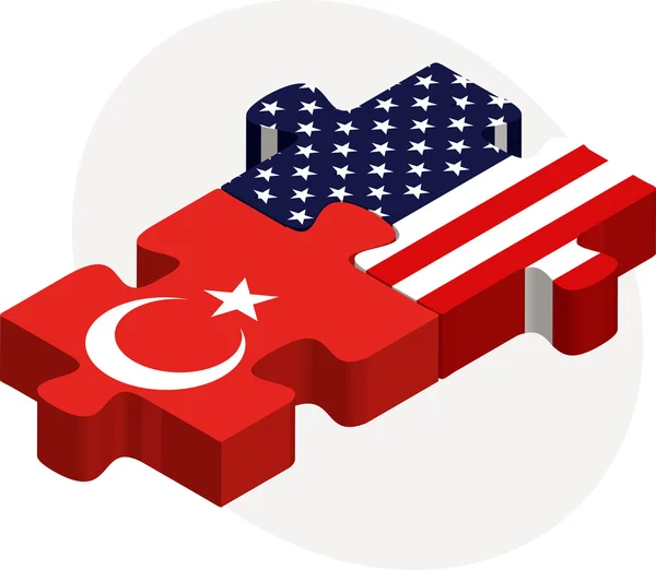 ABD ve Türk bayrakları bulmaca — Stok Vektör