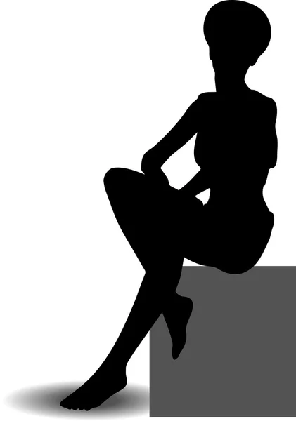 Funky fille silhouette — Image vectorielle