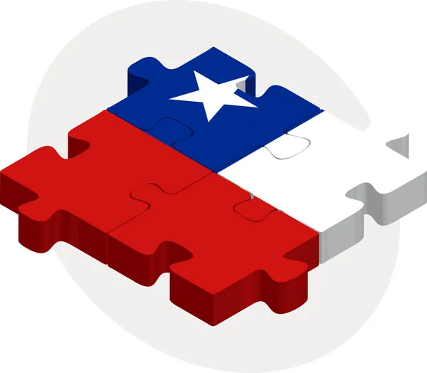 Chile vlajka v puzzle — Stockový vektor