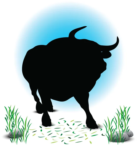 Silueta de toro — Vector de stock
