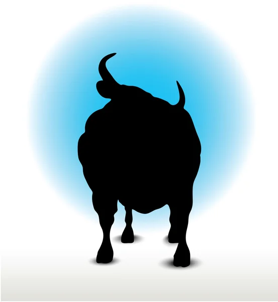 Silhouette Bull — Vettoriale Stock