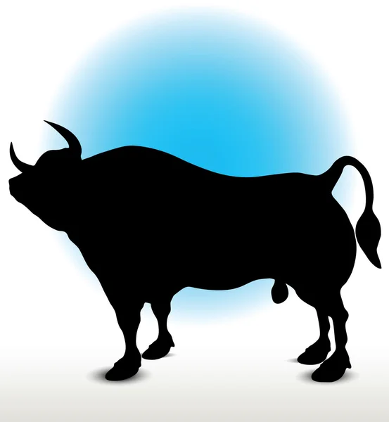 雄牛のシルエット — ストックベクタ