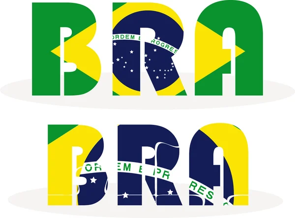 Brésil Drapeau dans le puzzle — Image vectorielle