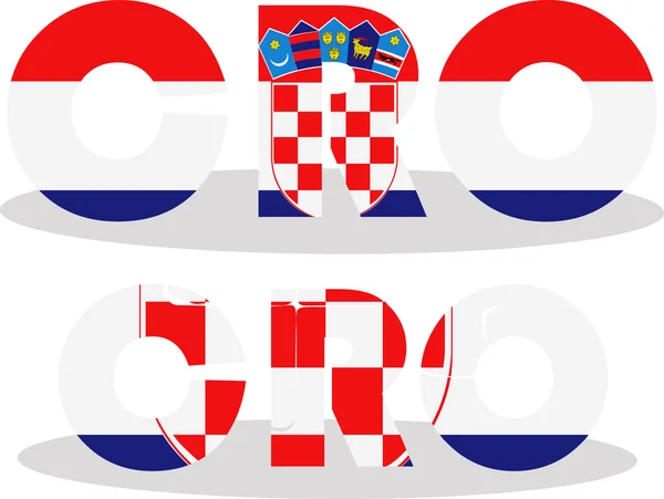 Vlajka Chorvatska v puzzle — Stockový vektor