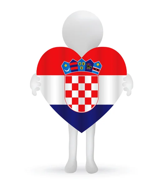 3-й человек, держащий в руках флаг Хорватии — стоковый вектор