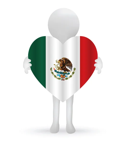 3 d の男性手、メキシコを旗します。 — ストックベクタ