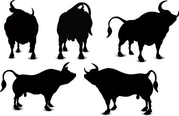 Silhouette Bull — Vettoriale Stock