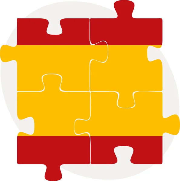 在拼图的西班牙国旗 — 图库矢量图片