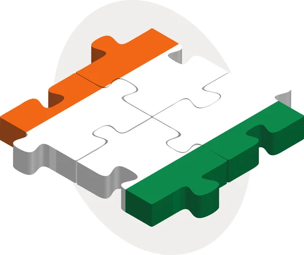 Vlag van Ivoorkust in puzzel — Stockvector