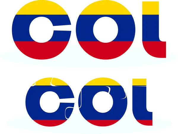 哥伦比亚国旗在拼图 — 图库矢量图片