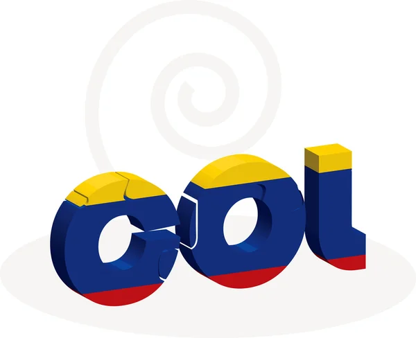 哥伦比亚国旗在拼图 — 图库矢量图片