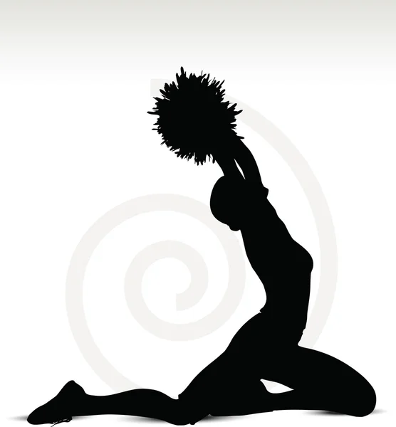 Funky pom-pom girl silhouette — Image vectorielle