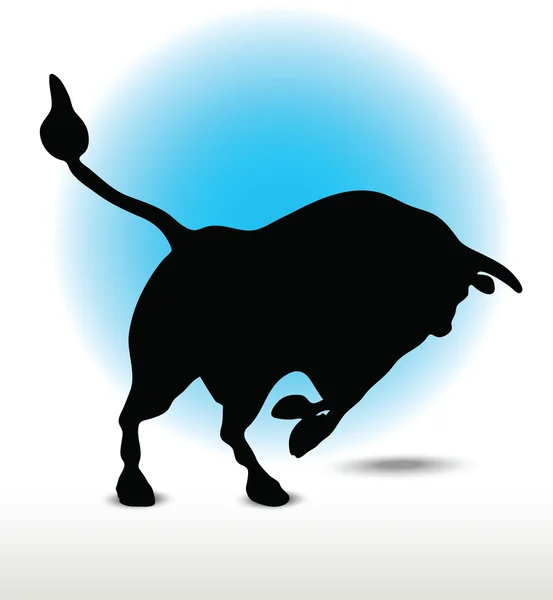 Silhouette Bull — Vettoriale Stock