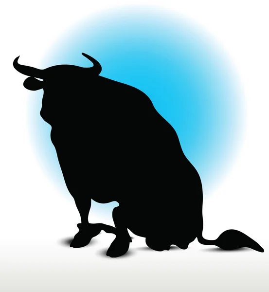Silhouette Bull — Vettoriale Stock