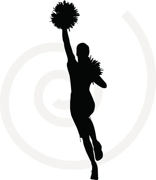 Funky pom-pom girl silhouette — Image vectorielle