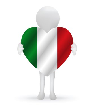 3d adam tutarak İtalya bayrağı