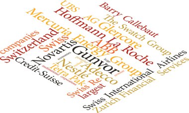 En büyük şirketlerde İsviçre: wordclouds