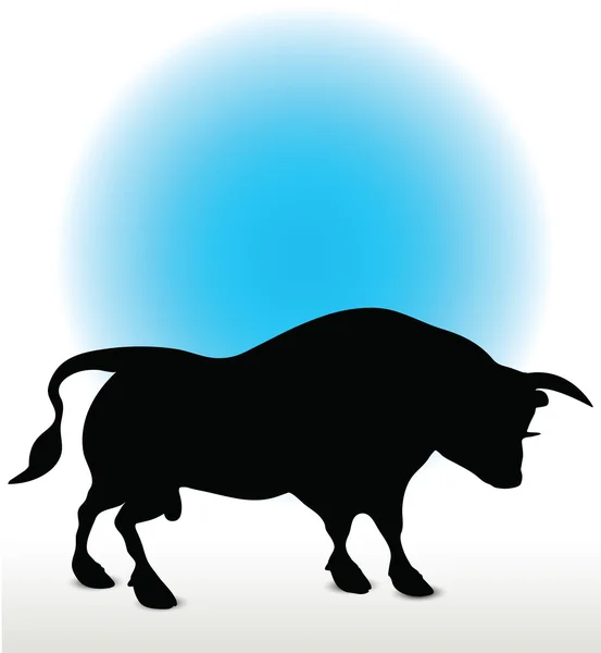 Silhouette Bull — Vettoriale Stock