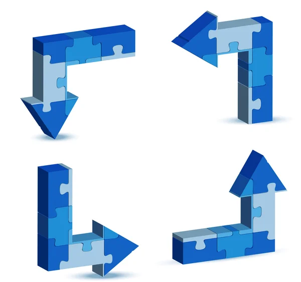 Pfeil-Symbol in Puzzle — Stockvektor