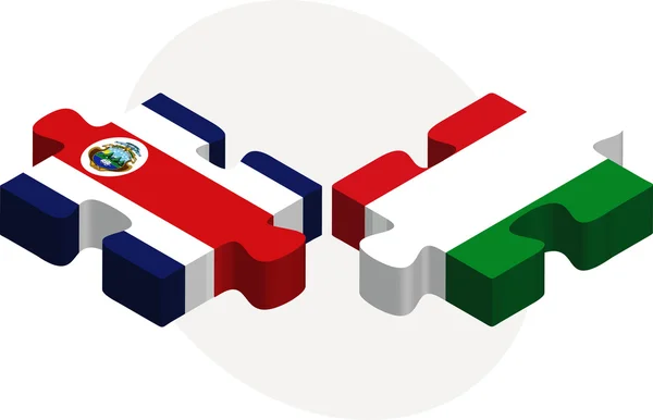 Italie et Costa Rica Drapeaux en puzzle — Image vectorielle