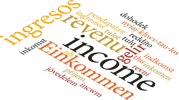 Wordclouds kelime gelir gösteren resim — Stok Vektör