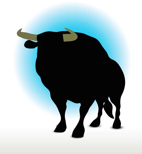 Silhouette Bull — Vettoriale Stock